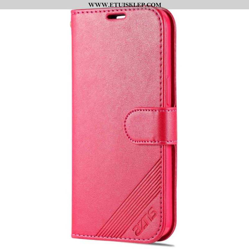 Etui Folio do iPhone 14 Stylizacja Skóry Azns